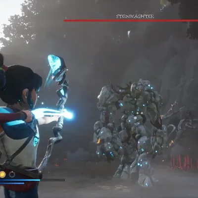 Screenshot von Kena und dem Steinwächter